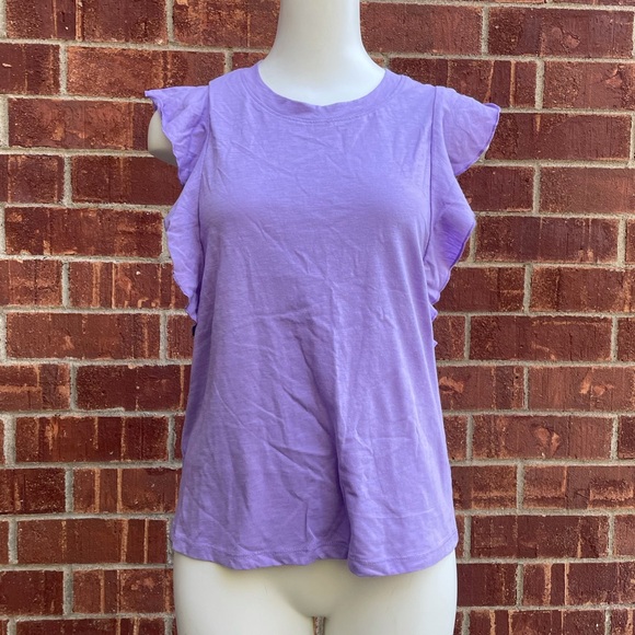 Jessica Simpson NWT Purple Ruffle Short Sleeve Shirt (Small) - Picture 2 of 9